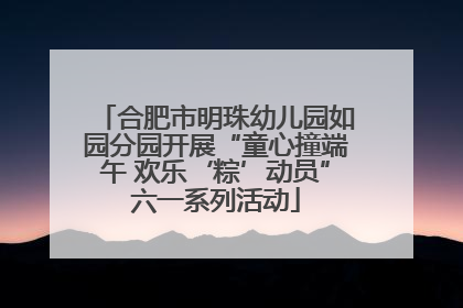 合肥市明珠幼儿园如园分园开展“童心撞端午 欢乐‘粽’动员”六一系列活动