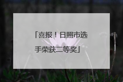喜报！日照市选手荣获二等奖