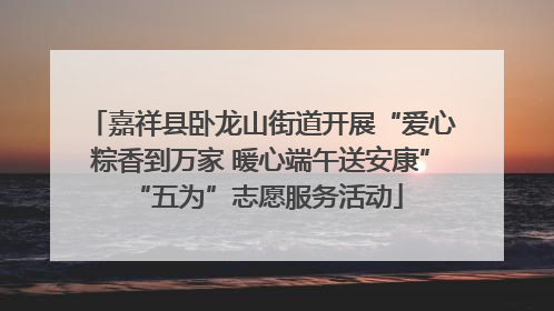 嘉祥县卧龙山街道开展“爱心粽香到万家 暖心端午送安康” “五为”志愿服务活动