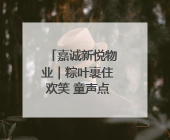 嘉诚新悦物业｜粽叶裹住欢笑 童声点亮端午