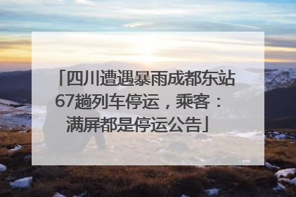 四川遭遇暴雨成都东站67趟列车停运，乘客：满屏都是停运公告