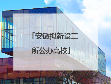 安徽拟新设三所公办高校