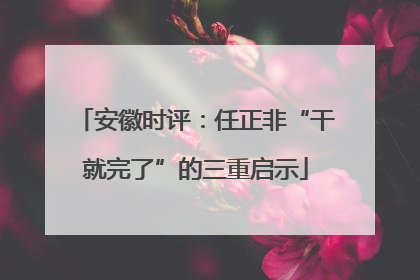 安徽时评：任正非“干就完了”的三重启示