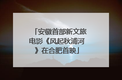 安徽首部新文旅电影《风起秋浦河》在合肥首映