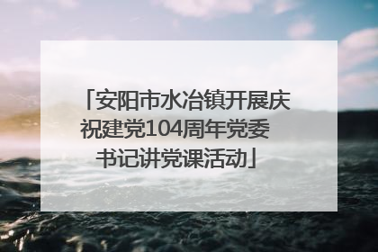 安阳市水冶镇开展庆祝建党104周年党委书记讲党课活动