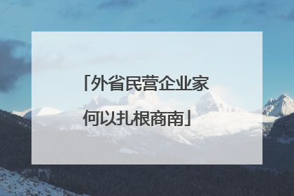 外省民营企业家何以扎根商南
