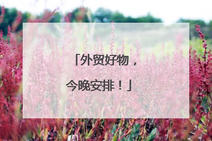 外贸好物，今晚安排！