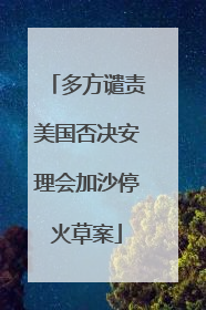 多方谴责美国否决安理会加沙停火草案