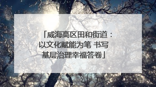 威海高区田和街道：以文化赋能为笔 书写基层治理幸福答卷