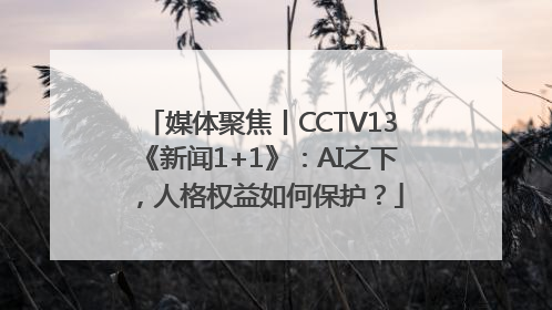 媒体聚焦丨CCTV13《新闻1+1》：AI之下，人格权益如何保护？