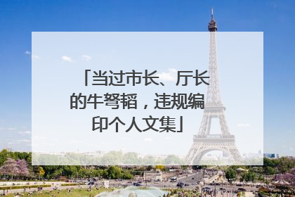当过市长、厅长的牛弩韬，违规编印个人文集