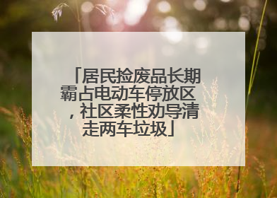 居民捡废品长期霸占电动车停放区，社区柔性劝导清走两车垃圾