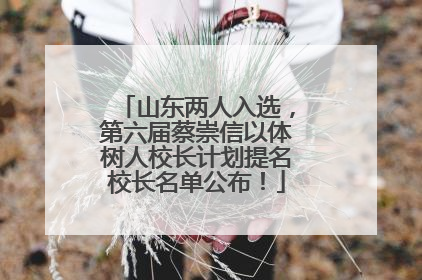 山东两人入选，第六届蔡崇信以体树人校长计划提名校长名单公布！