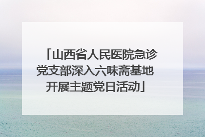 山西省人民医院急诊党支部深入六味斋基地开展主题党日活动