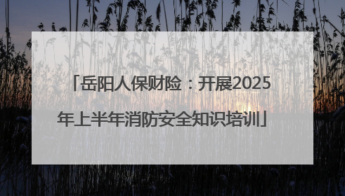 岳阳人保财险：开展2025年上半年消防安全知识培训