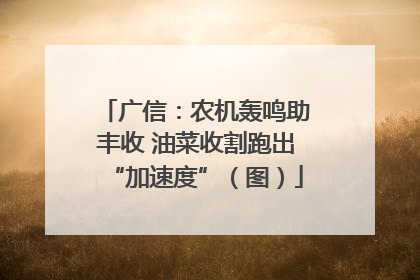 广信：农机轰鸣助丰收 油菜收割跑出“加速度”（图）