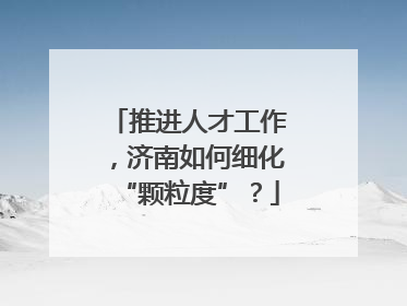 推进人才工作,济南如何细化“颗粒度”?