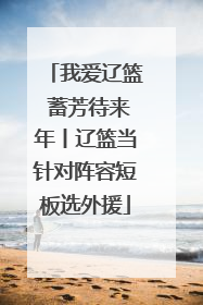 我爱辽篮 蓄芳待来年丨辽篮当针对阵容短板选外援