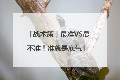 战术策｜最准VS最不准！准就是底气