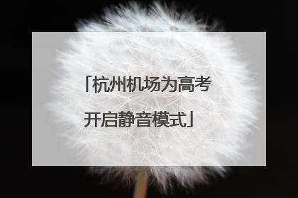 杭州机场为高考开启静音模式