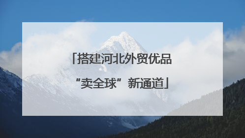 搭建河北外贸优品“卖全球”新通道