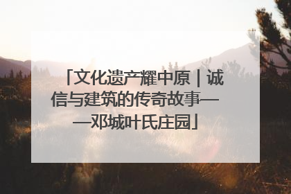 文化遗产耀中原｜诚信与建筑的传奇故事——邓城叶氏庄园