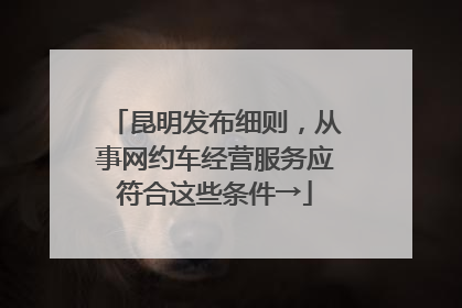昆明发布细则，从事网约车经营服务应符合这些条件→