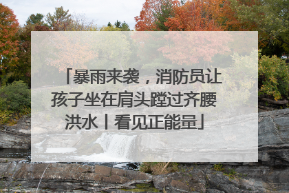 暴雨来袭，消防员让孩子坐在肩头蹚过齐腰洪水丨看见正能量