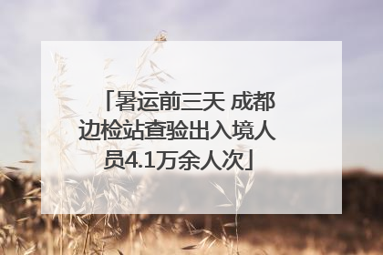 暑运前三天 成都边检站查验出入境人员4.1万余人次