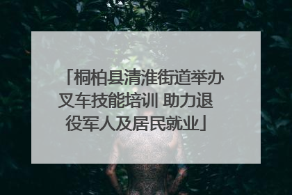 桐柏县清淮街道举办叉车技能培训 助力退役军人及居民就业