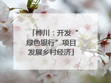 桦川：开发“绿色银行”项目发展乡村经济