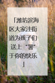 潍坊滨海区大家洼街道为孩子们送上“暑”于你的快乐