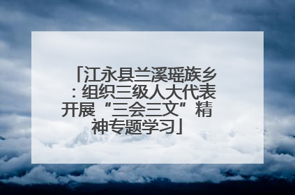 江永县兰溪瑶族乡：组织三级人大代表开展“三会三文”精神专题学习