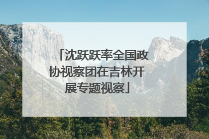 沈跃跃率全国政协视察团在吉林开展专题视察