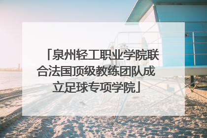 泉州轻工职业学院联合法国顶级教练团队成立足球专项学院
