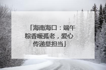 海南海口：端午粽香暖孤老，爱心传递显担当