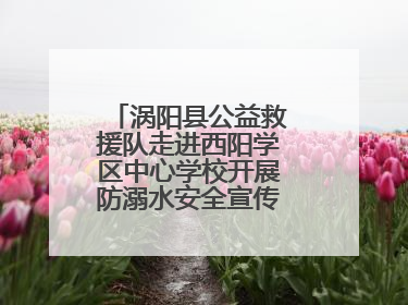 涡阳县公益救援队走进西阳学区中心学校开展防溺水安全宣传进校园活动