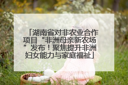 湖南省对非农业合作项目“非洲母亲新农场”发布！聚焦提升非洲妇女能力与家庭福祉