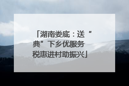 湖南娄底：送“典”下乡优服务 税惠进村助振兴