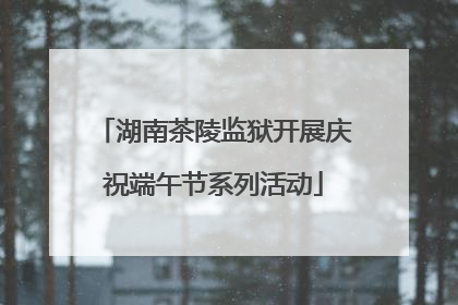 湖南茶陵监狱开展庆祝端午节系列活动