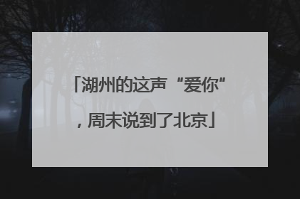 湖州的这声“爱你”，周末说到了北京