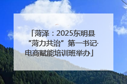 菏泽：2025东明县“菏力共治”第一书记·电商赋能培训班举办