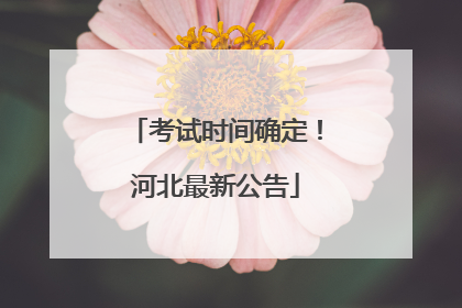 考试时间确定！河北最新公告