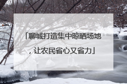 聊城打造集中晾晒场地，让农民省心又省力