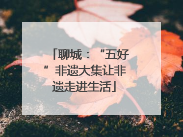 聊城：“五好”非遗大集让非遗走进生活