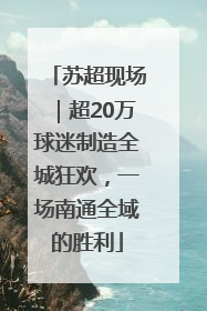 苏超现场｜超20万球迷制造全城狂欢，一场南通全域的胜利