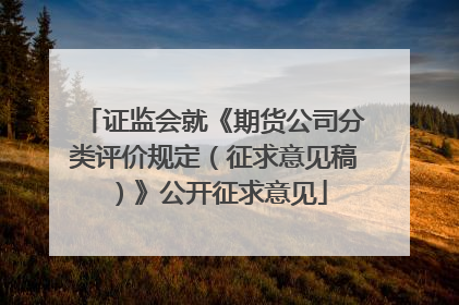 证监会就《期货公司分类评价规定（征求意见稿）》公开征求意见