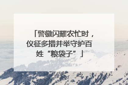 警徽闪耀农忙时，仪征多措并举守护百姓“粮袋子”