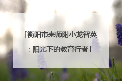 衡阳市耒师附小龙智英：阳光下的教育行者