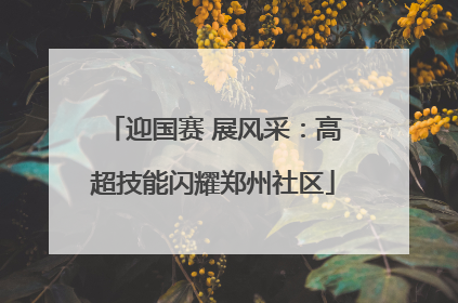 迎国赛 展风采：高超技能闪耀郑州社区